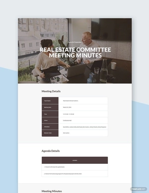 Real Estate Committee Meeting Minutes Template