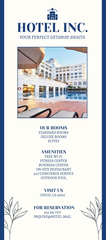Free Hotel Rack Card Template to Edit Online
