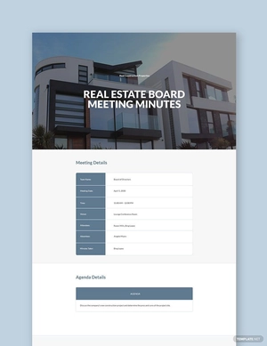 Real Estate Board Meeting Minutes Template