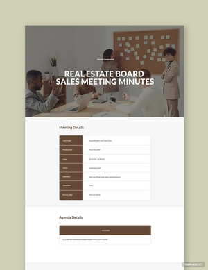 Real Estate Board Sales Meeting Minutes Template