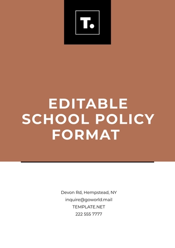 Free Editable School Policy Format Template to Edit Online