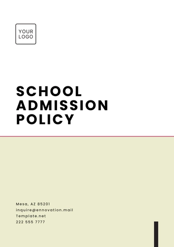 Free School Admission Policy Template to Edit Online