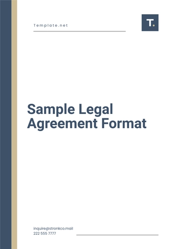 Free Sample Legal Agreement Format Template to Edit Online