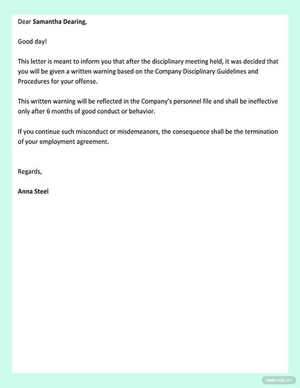 Disciplinary Action Letter Template