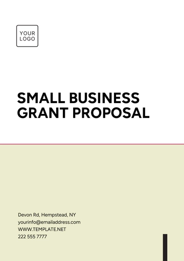 Free Small Business Grant Proposal Template to Edit Online