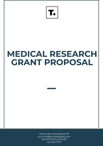 Free Medical Research Grant Proposal Template to Edit Online