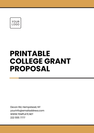 Free Printable College Grant Proposal Template to Edit Online