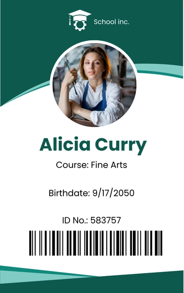 Free Custom College Student ID Card Template to Edit Online