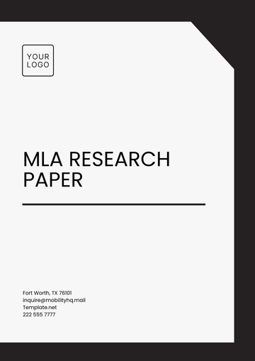 Free MLA Research Paper Template to Edit Online