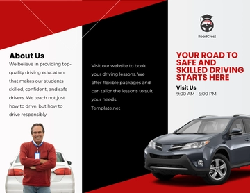 Free Driving School Brochure Template to Edit Online