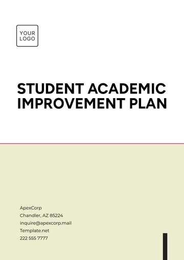 Free Student Academic Improvement Plan Template to Edit Online