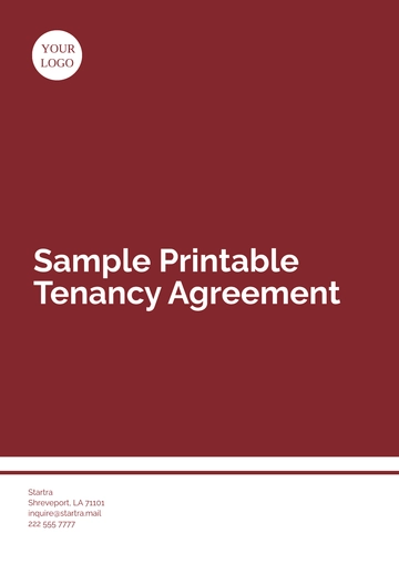Free Sample Printable Tenancy Agreement Template to Edit Online