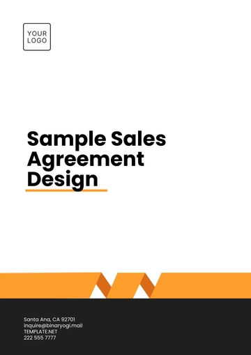 Free Sample Sales Agreement Design Template to Edit Online