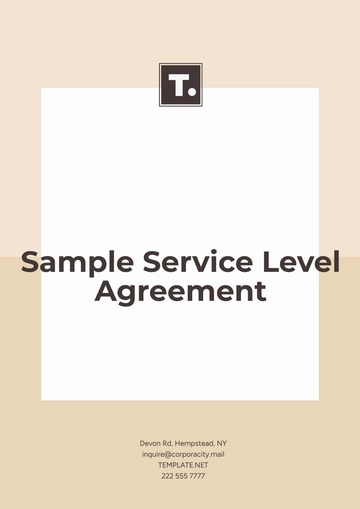 Free Sample Service Level Agreement Template to Edit Online