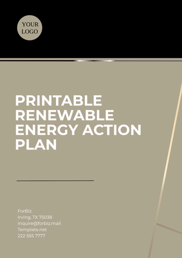 Free Printable Renewable Energy Action Plan Template to Edit Online