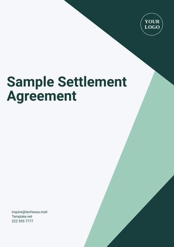 Free Sample Settlement Agreement Template to Edit Online