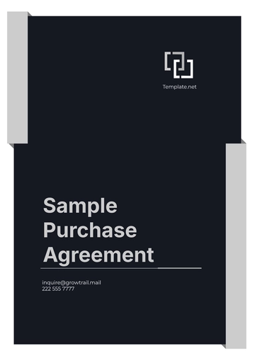 Free Sample Purchase Agreement Template to Edit Online