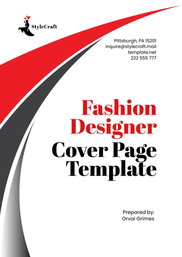 Free Fashion Designer Cover Page Template to Edit Online