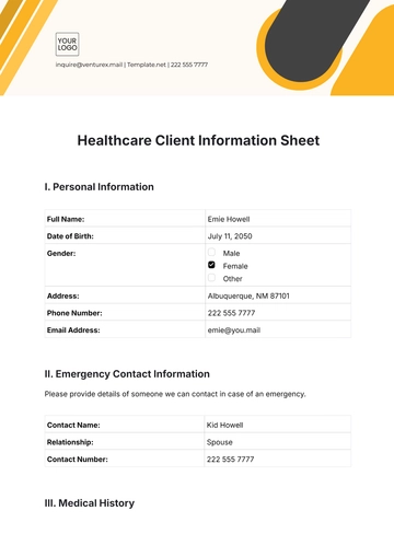 Free Healthcare Client Information Sheet Template to Edit Online