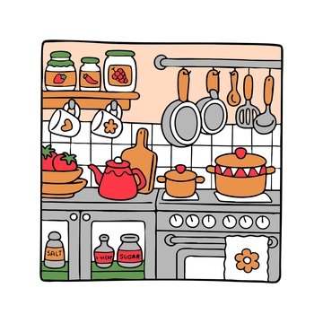 Free Cartoon Kitchen Clipart to Edit Online