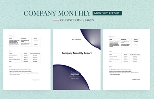 Company Monthly Report Template
