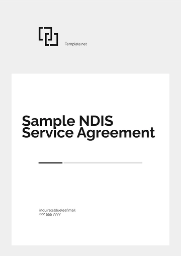 Free Sample NDIS Service Agreement Template to Edit Online