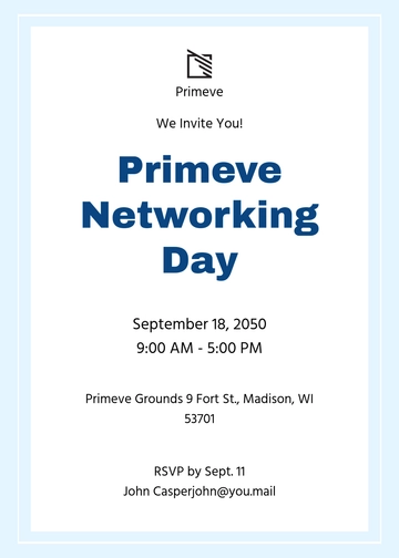 Free Minimal Business Invitation Template to Edit Online