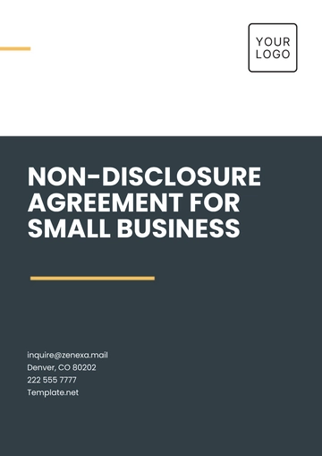 Free Non-Disclosure Agreement for Small Business Template to Edit Online