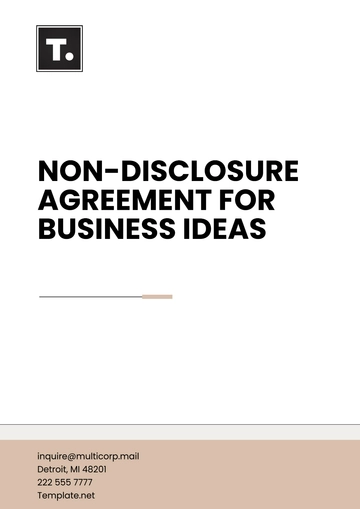 Free Non-Disclosure Agreement for Business Ideas Template to Edit Online