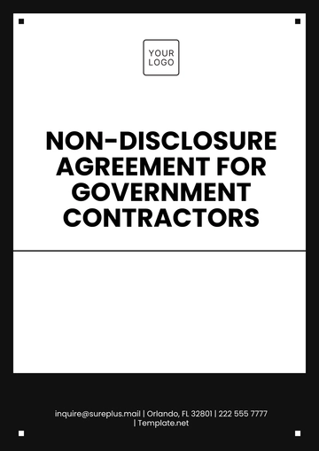 Free Non-Disclosure Agreement for Government Contractors Template to Edit Online