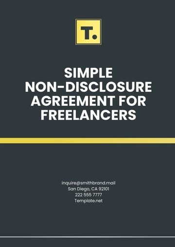 Free Simple Non-Disclosure Agreement for Freelancers Template to Edit Online