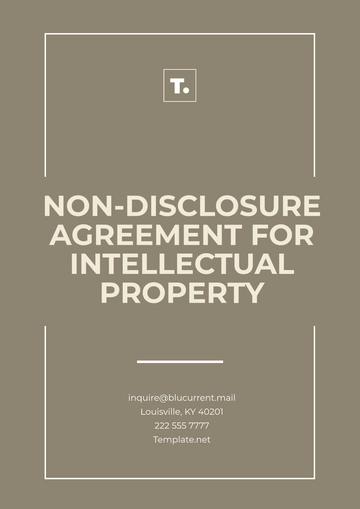 Free Non-Disclosure Agreement for Intellectual Property Template to Edit Online