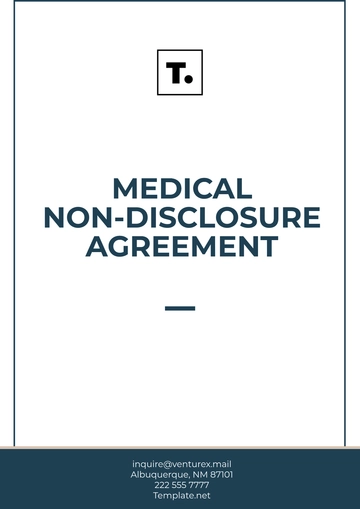 Free Medical Non-Disclosure Agreement Template to Edit Online