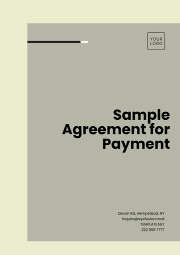 Free Sample Agreement for Payment Template to Edit Online