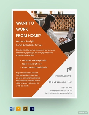 Work From Home Job Flyer Template