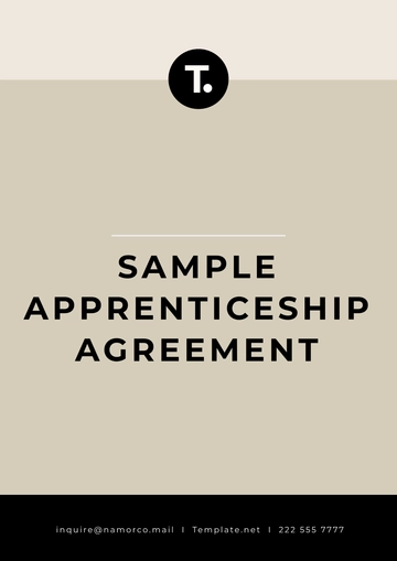 Free Sample Apprenticeship Agreement Template to Edit Online