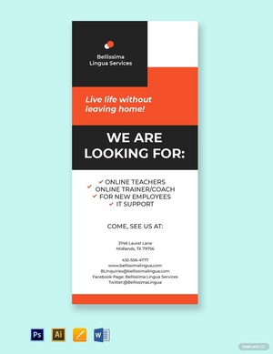 Simple Work From Home Rack Card Template