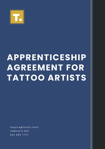 Free Apprenticeship Agreement for Tattoo Artists Template to Edit Online