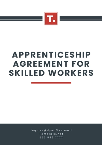 Free Apprenticeship Agreement for Skilled Workers Template to Edit Online
