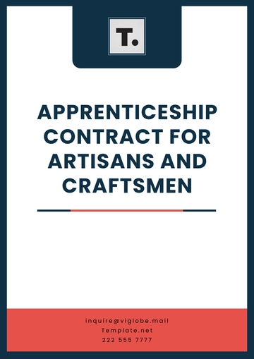 Free Apprenticeship Contract for Artisans and Craftsmen Template to Edit Online