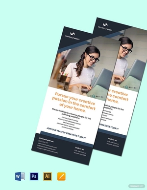 Work From Home Rack Card Template