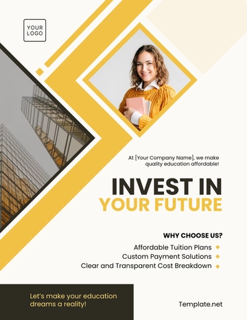 Free School Tuition Flyer Template to Edit Online