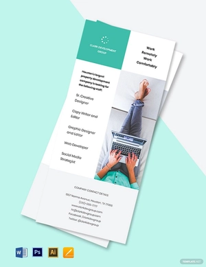 Work From Home Promotion Rack Card Template