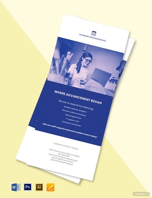 Work From Home Job Rack Card Template