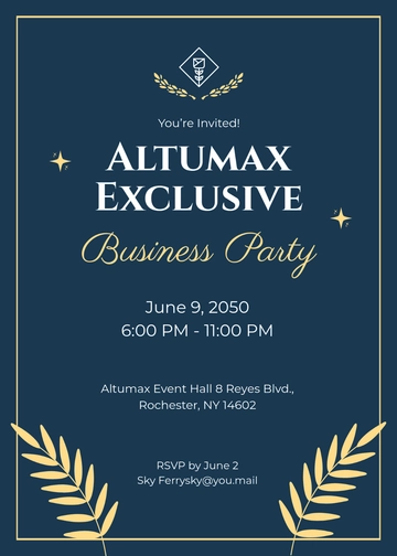 Free VIP Business Invitation Template to Edit Online