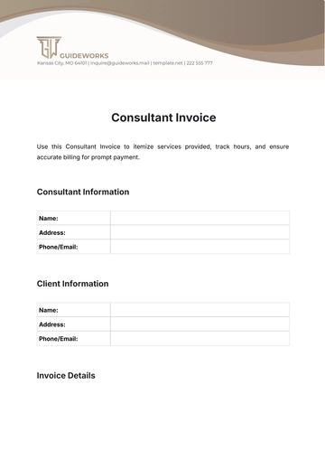 Free Consultant Invoice Template to Edit Online