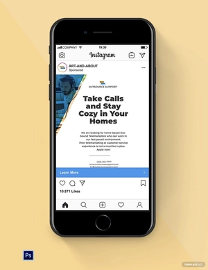 Simple Work From Home Social Media ads Template