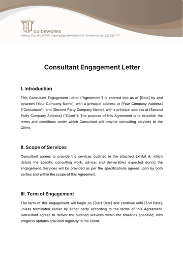 Free Consultant Engagement Letter Template to Edit Online
