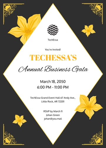 Free Business Gala Invitation Template to Edit Online | Template.net