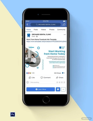 Work From Home Facebook Ads Template